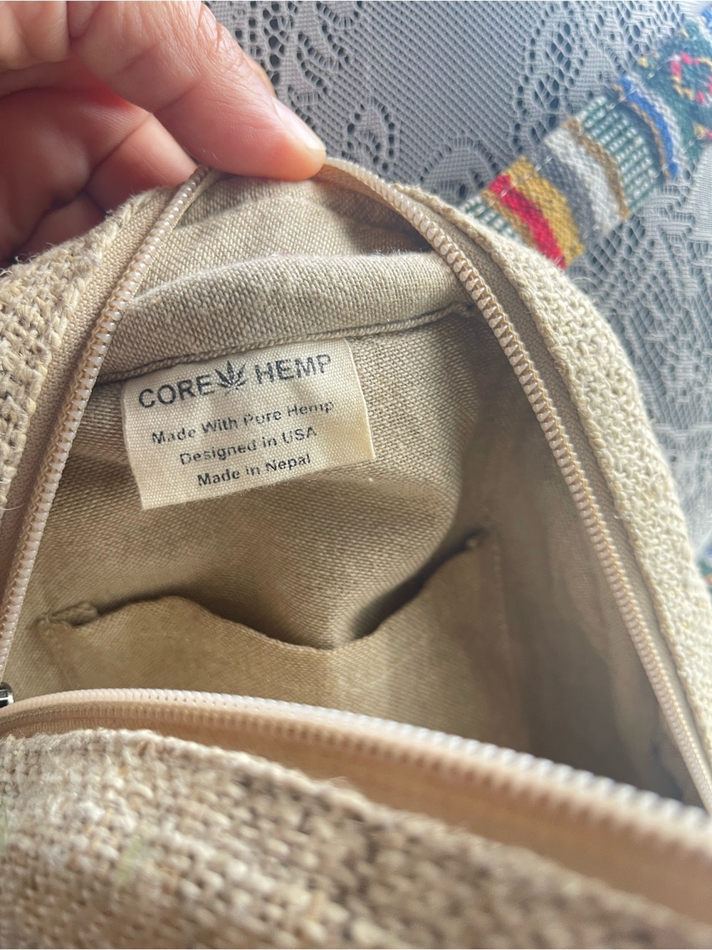 Natural Multi-Color Woven Backpack - Picture 2 of 12